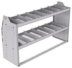 21-6836-2 Profiled back shelf unit 60"Wide x 18.5"Deep x 36"High with 2 shelves