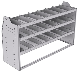 21-6836-3 Profiled back shelf unit 60"Wide x 18.5"Deep x 36"High with 3 shelves