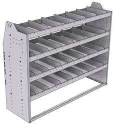 21-6848-4 Profiled back shelf unit 60"Wide x 18.5"Deep x 48"High with 4 shelves