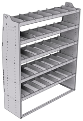 21-6872-5 Profiled back shelf unit 60"Wide x 18.5"Deep x 72"High with 5 shelves