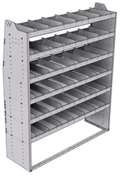 21-6872-6 Profiled back shelf unit 60"Wide x 18.5"Deep x 72"High with 6 shelves