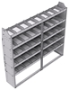 21-7363-5 Profiled back shelf unit 72"Wide x 13.5"Deep x 63"High with 5 shelves