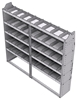 21-7363-5 Profiled back shelf unit 72"Wide x 13.5"Deep x 63"High with 5 shelves