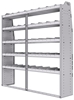 21-7572-5 Profiled back shelf unit 72"Wide x 15.5"Deep x 72"High with 5 shelves