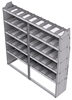 21-7572-5 Profiled back shelf unit 72"Wide x 15.5"Deep x 72"High with 5 shelves