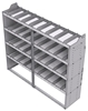 21-7863-4 Profiled back shelf unit 72"Wide x 18.5"Deep x 63"High with 4 shelves
