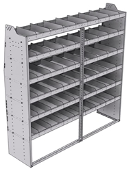 21-7872-6 Profiled back shelf unit 72"Wide x 18.5"Deep x 72"High with 6 shelves