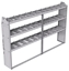 21-9358-3 Profiled back shelf unit 96"Wide x 13.5"Deep x 58"High with 3 shelves