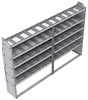 21-9363-5 Profiled back shelf unit 96"Wide x 13.5"Deep x 63"High with 5 shelves