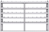 21-9363-5 Profiled back shelf unit 96"Wide x 13.5"Deep x 63"High with 5 shelves