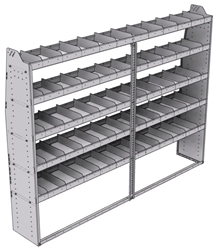 21-9572-5 Profiled back shelf unit 96"Wide x 15.5"Deep x 72"High with 5 shelves