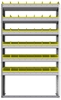 22-4172-6 Square back bin shelf unit 43"Wide x 11.5"Deep x 72"High with 6 shelves