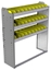 22-4348-3 Square back bin shelf unit 43"Wide x 13.5"Deep x 48"High with 3 shelves