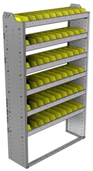 22-4372-6 Square back bin shelf unit 43"Wide x 13.5"Deep x 72"High with 6 shelves