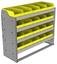 22-4536-4 Square back bin shelf unit 43"Wide x 15.5"Deep x 36"High with 4 shelves