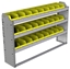 22-5136-3 Square back bin shelf unit 58.5"Wide x 11.5"Deep x 36"High with 3 shelves