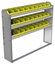 22-5148-3 Square back bin shelf unit 58.5"Wide x 11.5"Deep x 48"High with 3 shelves