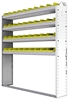 22-5163-4 Square back bin shelf unit 58.5"Wide x 11.5"Deep x 63"High with 4 shelves