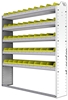 22-5163-5 Square back bin shelf unit 58.5"Wide x 11.5"Deep x 63"High with 5 shelves