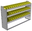 22-5336-3 Square back bin shelf unit 58.5"Wide x 13.5"Deep x 36"High with 3 shelves