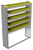 22-5372-5 Square back bin shelf unit 58.5"Wide x 13.5"Deep x 72"High with 5 shelves