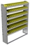 22-5372-6 Square back bin shelf unit 58.5"Wide x 13.5"Deep x 72"High with 6 shelves