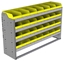 22-5536-4 Square back bin shelf unit 58.5"Wide x 15.5"Deep x 36"High with 4 shelves