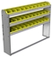 22-6148-3 Square back bin shelf unit 67"Wide x 11.5"Deep x 48"High with 3 shelves