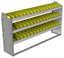 22-6336-3 Square back bin shelf unit 67"Wide x 13.5"Deep x 36"High with 3 shelves