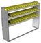 22-6348-3 Square back bin shelf unit 67"Wide x 13.5"Deep x 48"High with 3 shelves