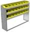 22-6548-3 Square back bin shelf unit 67"Wide x 15.5"Deep x 48"High with 3 shelves