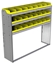 22-6558-3 Square back bin shelf unit 67"Wide x 15.5"Deep x 58"High with 3 shelves