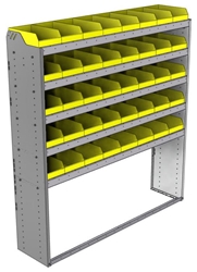 22-6572-5 Square back bin shelf unit 67"Wide x 15.5"Deep x 72"High with 5 shelves