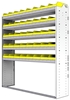 22-6572-5 Square back bin shelf unit 67"Wide x 15.5"Deep x 72"High with 5 shelves