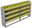 22-7136-4 Square back bin shelf unit 75"Wide x 11.5"Deep x 36"High with 4 shelves