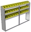 22-7148-3 Square back bin shelf unit 75"Wide x 11.5"Deep x 48"High with 3 shelves