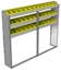 22-7158-3 Square back bin shelf unit 75"Wide x 11.5"Deep x 58"High with 3 shelves