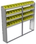 22-7163-4 Square back bin shelf unit 75"Wide x 11.5"Deep x 63"High with 4 shelves