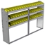 22-7348-3 Square back bin shelf unit 75"Wide x 13.5"Deep x 48"High with 3 shelves