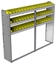 22-7358-3 Square back bin shelf unit 75"Wide x 13.5"Deep x 58"High with 3 shelves