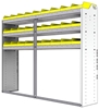 22-7558-3 Square back bin shelf unit 75"Wide x 15.5"Deep x 58"High with 3 shelves