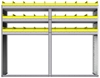 22-7558-3 Square back bin shelf unit 75"Wide x 15.5"Deep x 58"High with 3 shelves
