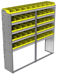22-7572-5 Square back bin shelf unit 75"Wide x 15.5"Deep x 72"High with 5 shelves