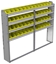 22-8163-4 Square back bin shelf unit 84"Wide x 11.5"Deep x 63"High with 4 shelves