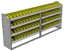 22-8336-4 Square back bin shelf unit 84"Wide x 13.5"Deep x 36"High with 4 shelves