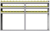 22-9158-3 Square back bin shelf unit 94"Wide x 11.5"Deep x 58"High with 3 shelves