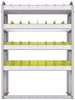 23-3348-4 Profiled back bin shelf unit 34.5"Wide x 13.5"Deep x 48"High with 4 shelves