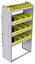 23-3563-4 Profiled back bin shelf unit 34.5"Wide x 15.5"Deep x 63"High with 4 shelves