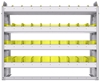 23-4336-4 Profiled back bin shelf unit 43"Wide x 13.5"Deep x 36"High with 4 shelves