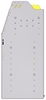 23-4536-3 Profiled back bin shelf unit 43"Wide x 15.5"Deep x 36"High with 3 shelves